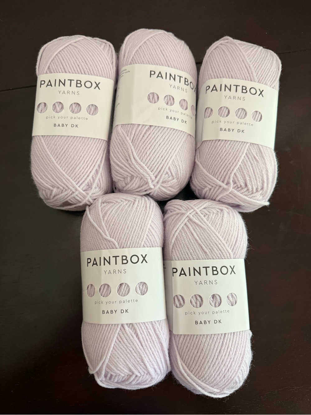Paintbox Baby DK Soft Pale Baby Lilac Yarn - 5 Pack